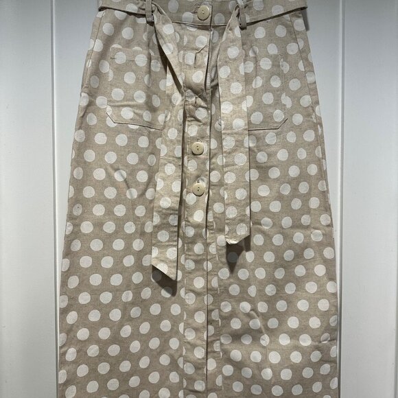 ANTHROPOLOGIE COREYLYNN CALTER WOMEN BEIGE/POLKA DOT LONG PENCIL SKIRT - Picture 4 of 4